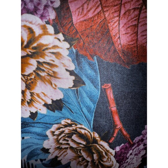 CQ By CQ Floral Long Sleeve Bodysuit Nylon/Spandex Large Sexy Sheer Stretch Cute - Picture 4 of 6